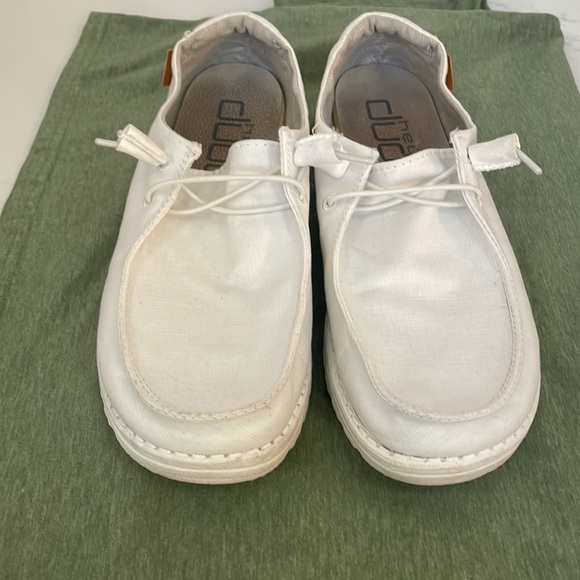 Hey Dude Wendy Shoes Sz 10 Chambray White - Picture 2 of 8